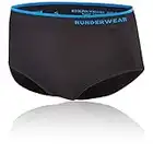 Runderwear Women's Running Briefs - Chafe-Free Running Underwear (20-22, Black/Blue)