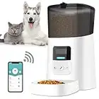 Distributeur Croquettes Chat Automatique, 6L WiFi Distributeurs de Nourriture pour Chiens, Distributeur Automatique de Nourriture pour Chat et Chien, Minuterie Programmable Jusqu'à 15 Repas par Jour