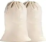 Lino Mantra 2 Pack, Laundry Bags in Natural Color, 28 inch X 36 inch,100% Cotton Extra-Large Heavy Duty Laundry Bags Highly Durable, Drawstring Cord-Lock, Machine Washable Reusable