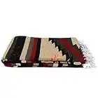 Open Road Goods Handwoven Mexican Diamond Blanket, Throw, or Yoga Bolster - Southwestern Style Blanket - Brown