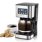 Taylor Swoden Filter Coffee Machine, Drip Coffee Maker with Programmable 24hr Timer, Keep Warm & Anti-Drip, Reusable Filter Fast Brewing - Darcy 950W 1.5 L Black Stainless Steel