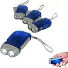 Evelots Hand Crank Flashlight - Camp - Home - Car - LED Bright Light - Set/4