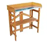 northbeam Folding Utility Table and Potting Bench, Natural Stained