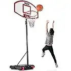 Play22 Kids Adjustable Basketball Hoop Height 5-7 FT - Portable Basketball Hoop for Kids Teenagers Youth and Adults with Stand & Backboard Wheels Fillable Base - Basketball Goals Indoor Outdoor Play