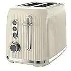 Breville Bold Vanilla Cream 2-Slice Toaster with High-Lift and Wide Slots | Cream and Silver Chrome [VTR003]