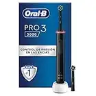 Oral-B Pro 3 3000 Cepillo de Dientes Eléctrico con Mango Recargable y 2 Cabezales, Diseñado por Braun - Negro