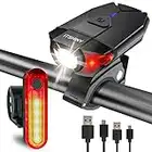 ITSHINY luz Bicicleta, Luces para Bicicleta LED Recargable e Impermeable - Combinaciones de Faros Delanteros y Luces Traseras Super Brillantes Fáciles Instalar para Ciclismo Carretera Montaña