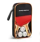 PRO-SPIN Ping Pong Paddles - High-Performance 2-Player Set | Premium Table Tennis Paddles, 3-Star Ping Pong Balls, Compact Storage Case | Ping Pong Paddles Set of 2 for Indoor & Outdoor Games