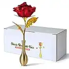 THYGIFTREE Forever Red Rose Gift, classico fiore artificiale Infinity Rose con vaso, bellissimi regali per le donne, regali semplici per il compleanno | Festa della mamma | Anniversario