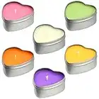 DEYBBY Scented Soywax Tea Light Candles, Big Size Heart Shaped Aromatherapy Candle - 6 Hours Burn Time, Silver Metal Travel Tin, for Spa, Home Décor, Wedding and Valentine's Day…