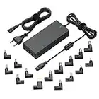 90W Universal Netzteil Laptop Ladekabel Ladegerät AC Adapter für HP Stream, Acer Swift Aspire, Lenovo Ideapad Yoga, Asus Vivobook, Dell XPS, Toshiba, Sony, Samsung Medion mit 15 Adapterstecker