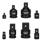 CASOMAN 8-Piece Impact Adapter and Reducer Set, Socket Convertor Adaptor, Reducer Converter Adapter Set, 1/4" 3/8" 1/2" 3/4" 1" for Impact Driver Conversions, CRMO