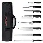 Professional 9 Piece Roll Knife Set, BBQ Knife Set, Knife Roll, Japanese Style Premium Stainless Steel Chef Knife Set, Kitchen Knife Set in One Set with Carrying Bag (Kitchen Knives Set)