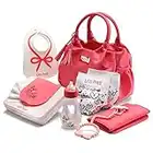 Litti Pritti Baby Doll Accessories | Diaper Bag Set | Premier Playtime Playset for Baby Dolls | Fabric Diapers, Magic Bottle, Wipes & More | Toy for 3 4 5 6 7 8 Year Old | Gifts for Toddler Girls