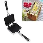 Sandwich Maker, Non Stick Grilled Sandwich and Panini Maker Pan with Anti Scalding Handle, Fast Breakfast Pan, Flat Bottom Double Sided Baking Pan for Home Kitchen Camping