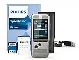 Philips DPM7000 Digital Voice Recorder with Slide Switch Operation 2 Microphones for Extended Stereo Sound Recording Colour Display Stainless Steel Housing Includes SpeechExec 10 Dictation Software