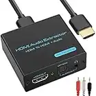 Adaptateur répartiteur audio HDMI optique 4 K, De-Embed SPDIF optique 5,1 CH + sortie audio stéréo L/R, prise en charge 1080p 3D