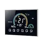 Irishom Termostato WiFi per Caldaia a Gas Controllo App Vocale/LCD Retroilluminato Visualizzazione dell'umidità e UV, Programmabile Compatibile con Alexa Google Home, BHT-8000-GC (Nero)