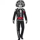 Smiffys Costume squelette Señor jour des morts, avec veste, pantalon et fausse chemiseet - Taille XL