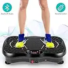 EVOLAND Placas de alimentación de vibración, máquina de placas de vibración con altavoz Bluetooth, 5 modos de programa, entrenador de fitness de vibración, carga máxima de 350 libras (B)