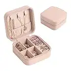 SYCARON Small Jewelry Box, Mini Jewelry Organizer Travel Jewelry Case Portable Jewelry Storage Box for Women and Girls Earring Rings Necklace Bracelets Accessories, Pink