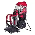 Baby Toddler Hiking Backpack Carrier with Stand Child Kid Sunshade Shield (Red)