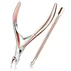 2Pcs Cuticle Nipper Trimmer with Cuticle Pusher, Cuticle cutter Remover cuticle trimmer nipper Nail Clipper Sets Nail Care Kit Professional Stainless Steel Manicure Pedicure Tools Professional Grade Stainless Steel Cuticle Remover & Cutter(Rose Gold)