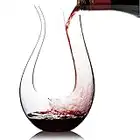 Cooko Decanter per Vino, Caraffa per Vino Soffiato a Mano, Bicchiere di Aerazione Senza Piombo, Aeratore Decantatore per Rosso, Accessori per Vino 1500 ml