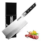 Kitory Vegetable Cleaver Knife - Chinese Chef Knife - 7 inch German High Carbon Steel Meat Vegetable Cleaver - Ergonomic Pakkawood Handle- Gift Box - Metadrop Series