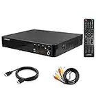 LP-099 Lecteur DVD Compact pour Téléviseur, Lecteur CD avec Sortie HDMI/AV et Entrée USB/MIC, Prise en Charge HD 1080P, Système PAL NTSC Intégré (Câble HDMI et AV Inclus)