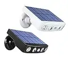 Blue_Bone 2 Pack Solar Lights Outdoor Solar Motion Sensor Security Lights with 3 Modes 120° Wide Angle Solar Powered LED Lights Waterproof Wall Lights for Garden Pathway Fence Door Lighting