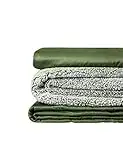 YnM Weighted Blanket and Duvet Covers — Hot and Cold Duvet Cover Set (3 Pieces) — (Teddy Bear Velvet Amy Green, 36''x48'' 5lbs), Suit for One Person(~40lb) Use on Twin Bed