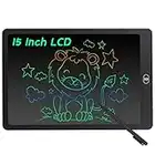 Coolzon Tableta de Escritura Color LCD 15 Pulgadas, Pizarra Digital Infantil, Portátil Tableta Gráfica Dibujo Borrable para niños y Adultos con Botón de Bloqueo para Hogar Escuela Oficina, Negro