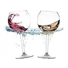 BubbleWally Floating Wine Glasses for Pool (18 Oz | Set of 2) - Pool Wine Glasses That Float | Shatterproof Poolside | Floating Cup | Outdoor Tritan Plastic Wine Glasses with Stem