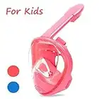 Kids Diving Mask Full Face Snorkel Masks,180°Seaview Anti-Fog Anti-Leak Easybreath with Removable Active Camera Mount Snorkel Tube for Kids Youth Children (Pink)