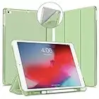 VAGHVEO Custodia per iPad 9.7 2018 2017 / iPad Air 1 Air 2 Cover con Portamatite, Tri-fold Protettiva Smart Case, Flessibile Morbido Antiurto TPU Traslucido Copertura Posteriore, Verde Chiaro