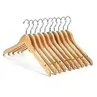 Nature Smile High Grade Solid Lotus Wooden Hangers - 10 Pack - Solid Wood Dress Hangers,Shirt Hangers,Coat Jacket Clothes Hangers,with Extra Smooth Finish, 360 Degree Swivel Hook(Natural)