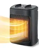 Space Heater, 1500W Electric Heaters Indoor Portable with Thermostat, PTC Fast Heating Ceramic Room Small Heater with Heating and Fan Modes for Bedroom, Office and Indoor Use