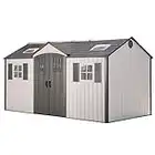 Lifetime 4.57 m x 2.43 m Outdoor Storage Shed, Desert Sand, 15 x 8 ft-Single Door