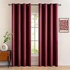 MIULEE 2 Pannelli Tende Soggiono Interni Oscuranti Termiche Isolanti con Occhielli Resistente per Camera da Letto Soggiorno Casa Finestre Moderne 140X225 CM Rosso Vino