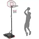 Giantex Portable Basketball Hoop w/ Wheels, Height Adjustable Basketball Stand for Kids Indoor Outdoor, 28 Inch Backboard