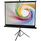 Display4top 100" Large Tripod Projector Screen With Stand Portable Foldable For Home Theater Cinema Indoor Outdoor Projector Movie Screen,Black (100",4:3)