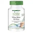 Fairvital | Ultra Man 50 Plus - HOCHDOSIERT - 60 Tabletten - Multivitamin, Multimineral & Aminosäuren Komplex für Männer - über 50 Inhaltsstoffe