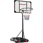 Best Choice Products Kids Height-Adjustable Basketball Hoop, Portable Backboard System w/ 2 Wheels, Fillable Base, Weather-Resistant, Nylon Net, Adjusts from 70.5in to 82.3in - Clear