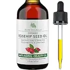 Jeune Naturelle Rosehip Oil, From Fruit & Seeds, 100% Pure RAW Organic, Virgin, Cold-Pressed, Unrefined Rosehip Seed Oil, Fast Absorbing, Travel On-the-Go Size, Non-Comedogenic Organic Rosehip Oil