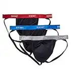 2(X)IST Men's Micro Speed Dri Jock Strap 3-Pack, Lapis/Scotts Red/Sharkskin, S