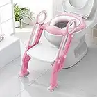 KEPLIN Toilettensitz Kinder mit Treppe - Langlebiger Toilettentrainer, Breite und rutschfeste Stufen, Weicher WC Sitz, Tragbar und faltbar, geeignet für V-, U- oder O-förmige Toiletten (Rosa/Weiß)KEPLIN Toilettensitz Kinder mit Treppe - Langlebiger Toilettentrainer, Breite und rutschfeste Stufen, Weicher WC Sitz, Tragbar und faltbar, geeignet für V-, U- oder O-förmige Toiletten (Rosa/Weiß)