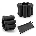 Ankle Weights for Women Men Kids, Biupky Wrist Weights Sets for Women 1 Lb Ankle Weights Adjustable, Strength Training Wearable Leg Weights for Yoga, Gym, Dance, Walking, Workout, 2 Piece Set (1 Lb Each),Black