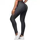 Desol TIK Tok Legging pour femme taille haute pour soulever les fesses - Gym Workout Bubble Control Yoga, noir, Taille M