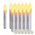 AMAGIC 6.9 Inch Flameless LED Taper Candles Lights, Battery Operated Harry Potter Floating Candles, Electric Tapered Candles for Christmas, Party, Wedding Decorations, Set of 12